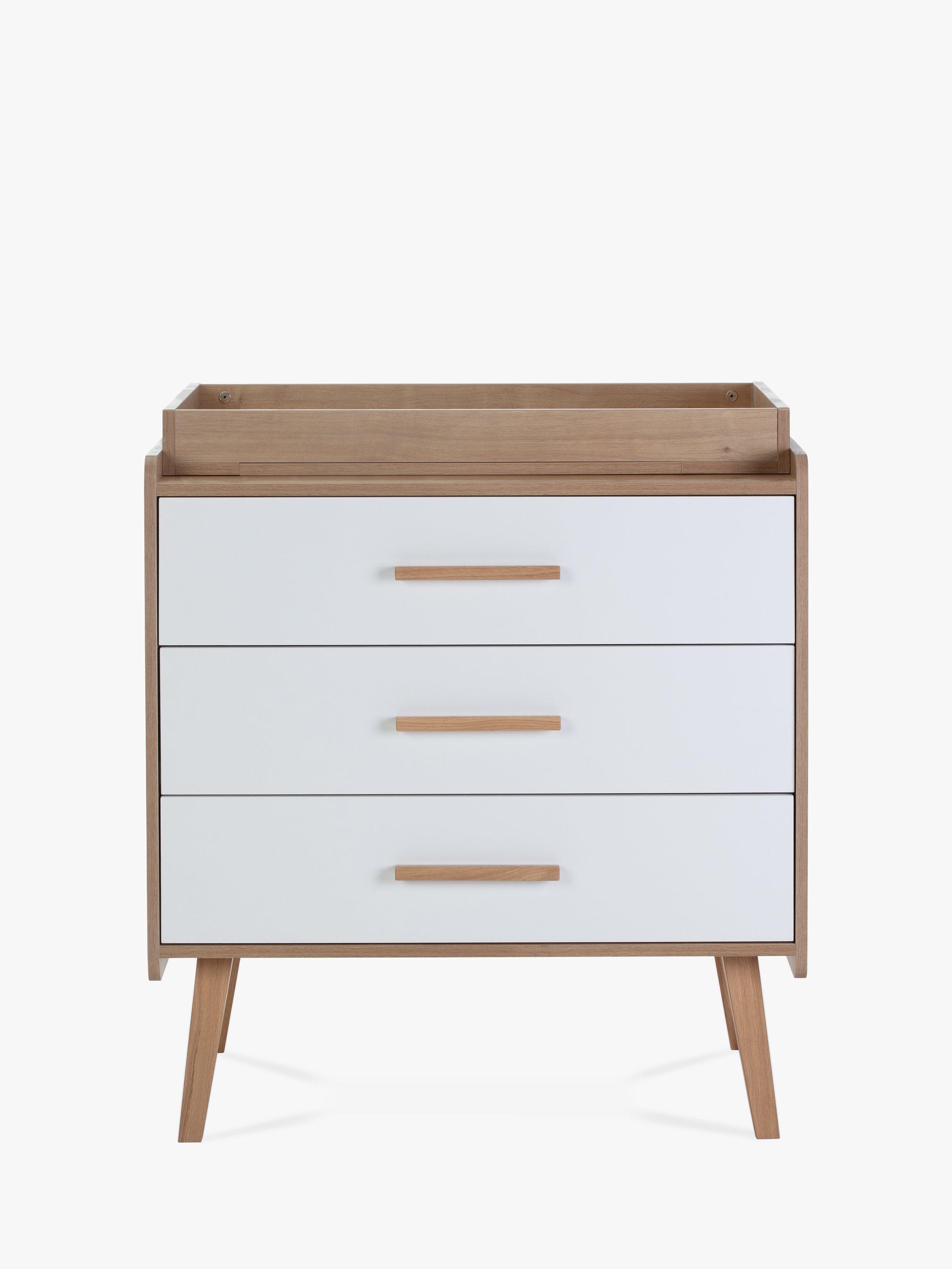 Silver Cross West Port 3 Drawer Dresser Changing Table, Natural/White