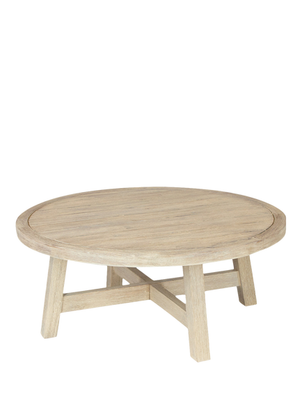 KETTLER Cora Round Acacia Wood Garden Coffee Table, 90cm, Natural, Natural
