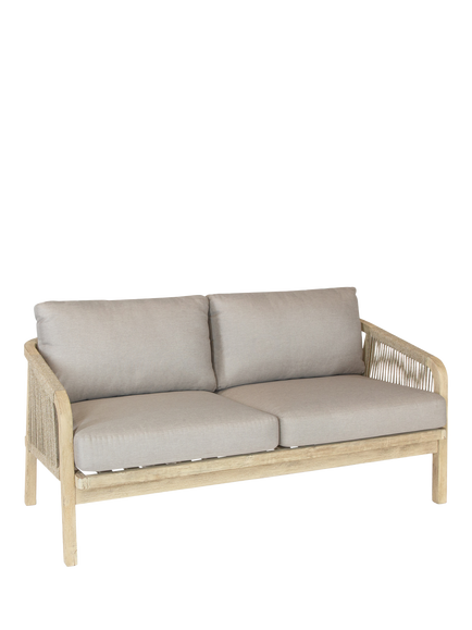 KETTLER Cora Rope 2 Seat Garden Lounging Sofa, FSC-Certified (Acacia Wood), Natural, Natural