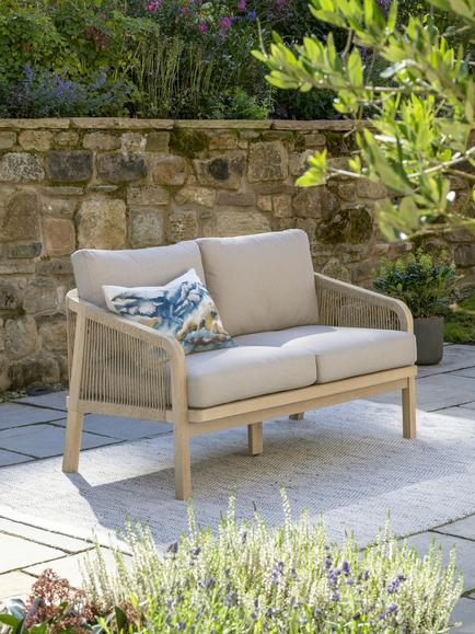 KETTLER Cora Rope 2 Seat Garden Lounging Sofa, FSC-Certified (Acacia Wood), Natural - view 2, Natural