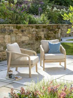 KETTLER Cora Rope Garden Lounging Armchairs, Set of 2, FSC-Certified (Acacia Wood), Natural - view 2, Natural