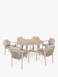 KETTLER Cora 6 Seat Round Garden Dining Table, FSC-Certified (Acacia Wood), Natural