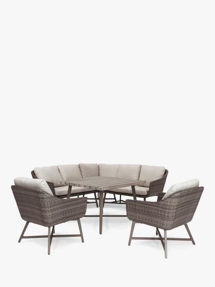 KETTLER LaMode 7-Seater Modular Corner Garden Dining Set, Brown, Brown