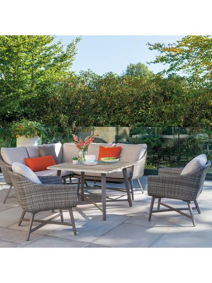 KETTLER LaMode 7-Seater Modular Corner Garden Dining Set, Brown - view 2, Brown