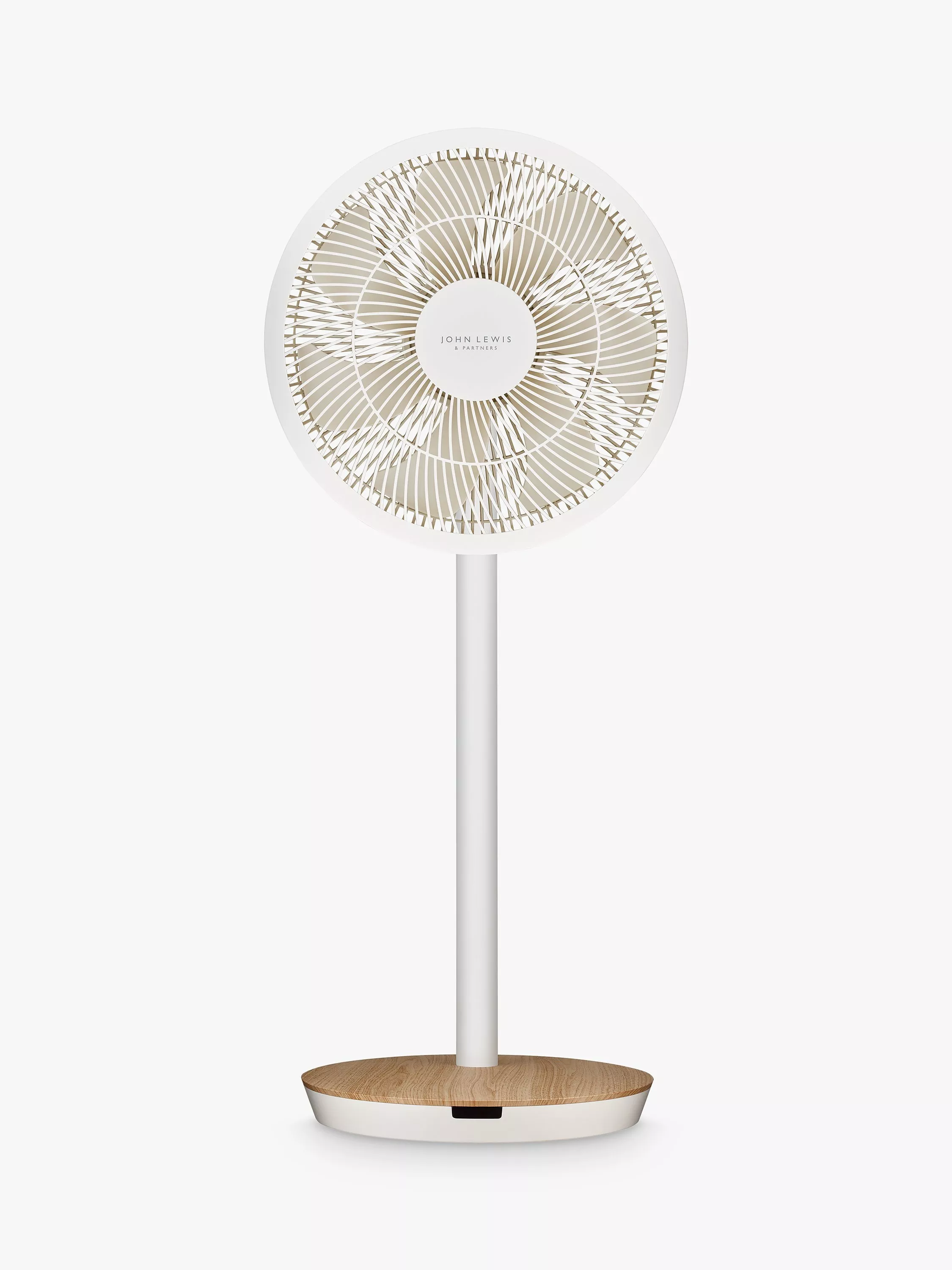 John Lewis & Partners Wood Effect Pedestal & Stand Mount Fan, 12"