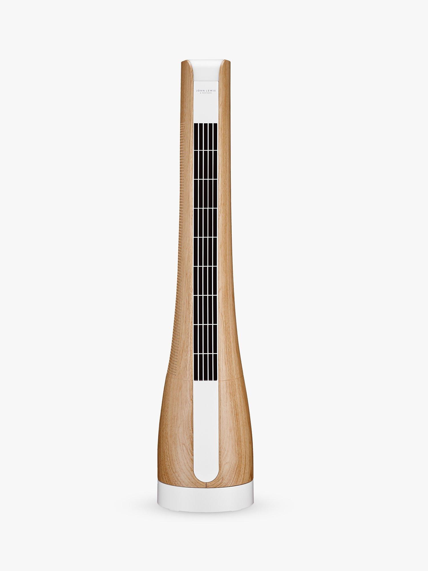 John Lewis Wood Effect Taper Tower Fan, 35"
