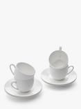 Royal Worcester Serendipity Bone China Teacup & Saucer, 220ml, Set of 4, White