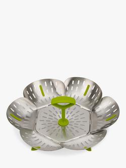 Joseph Joseph Bloom Stainless Steel Folding Steamer Basket, Silver, Silver
