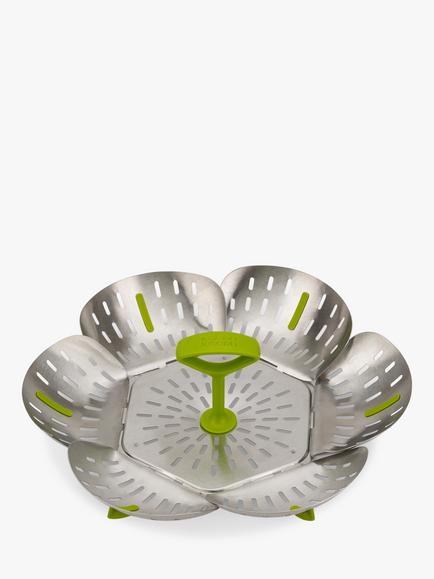 Joseph Joseph Bloom Stainless Steel Folding Steamer Basket, Silver, Silver