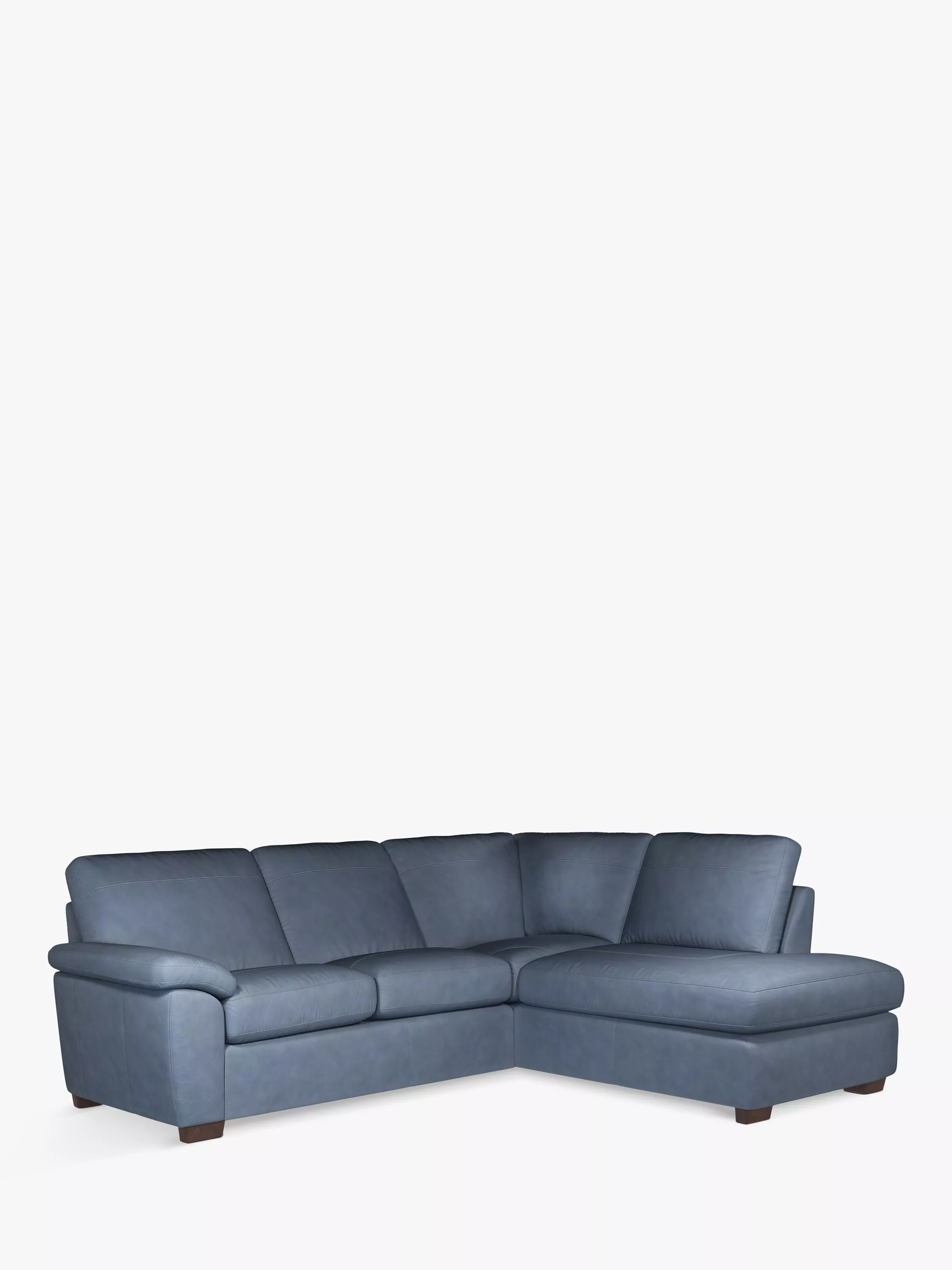 John Lewis Camden 5+ Seater RHF Chaise Corner End Leather Sofa, Dark Leg
