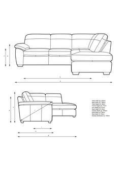 John Lewis Camden 5+ Seater RHF Chaise Corner End Leather Sofa, Dark Leg - view 2, Soft Touch Blue