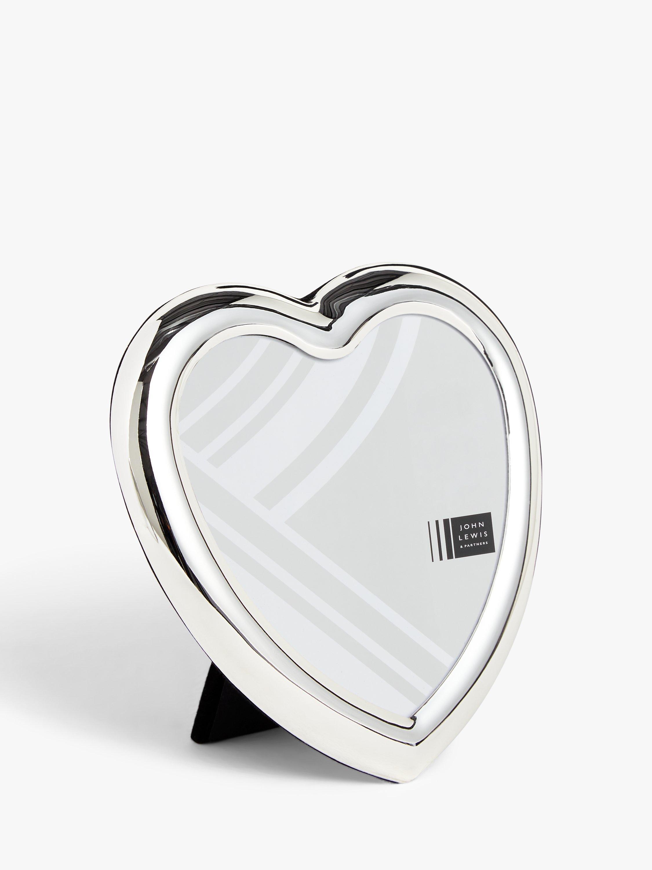 John Lewis & Partners Heart Shape Photo Frame, 4 x 4" (10 x 10cm), Silver Plated