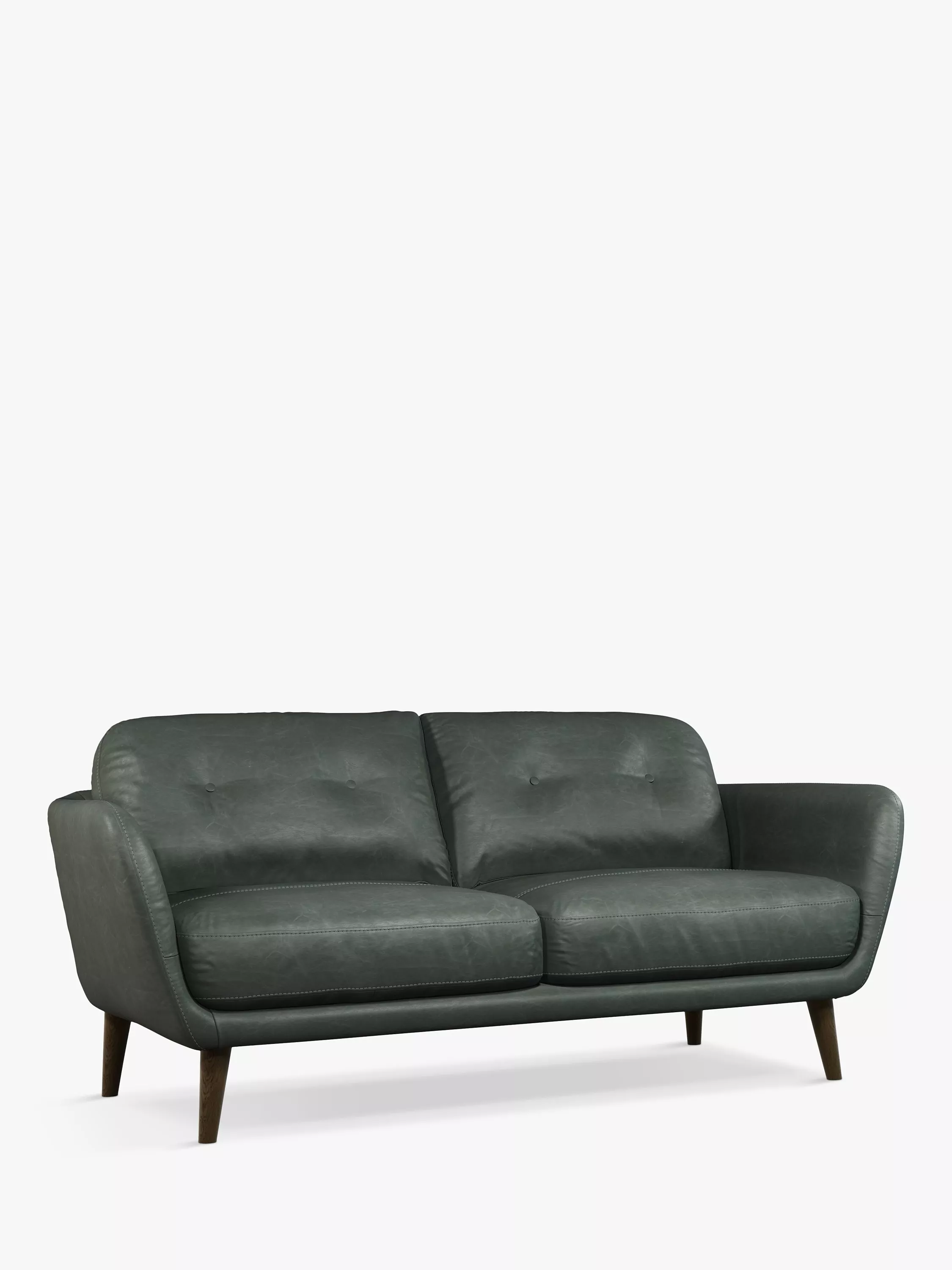 John Lewis Arlo Medium 2 Seater Leather Sofa, Dark Leg