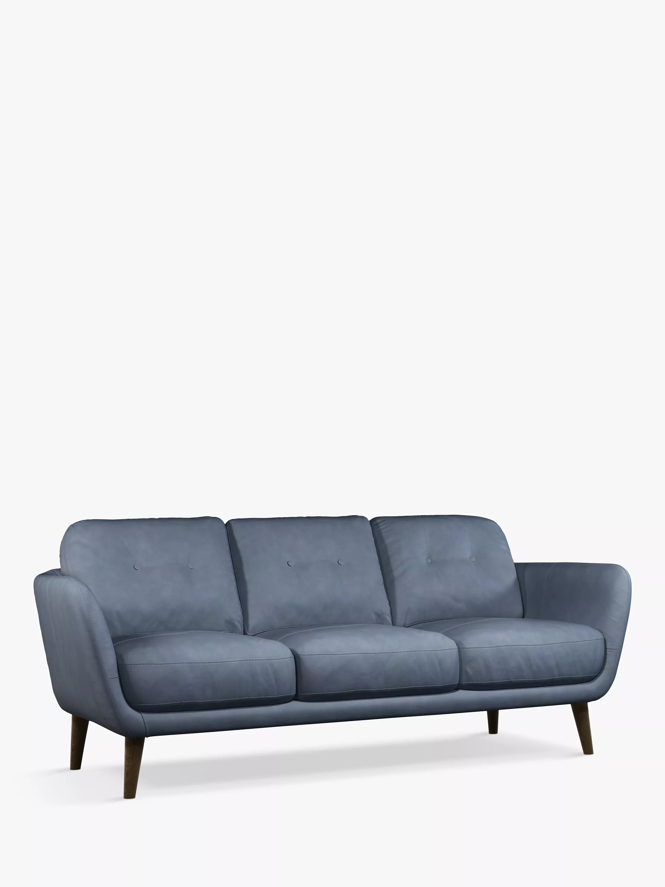 John Lewis Arlo Large 3 Seater Leather Sofa, Dark Leg