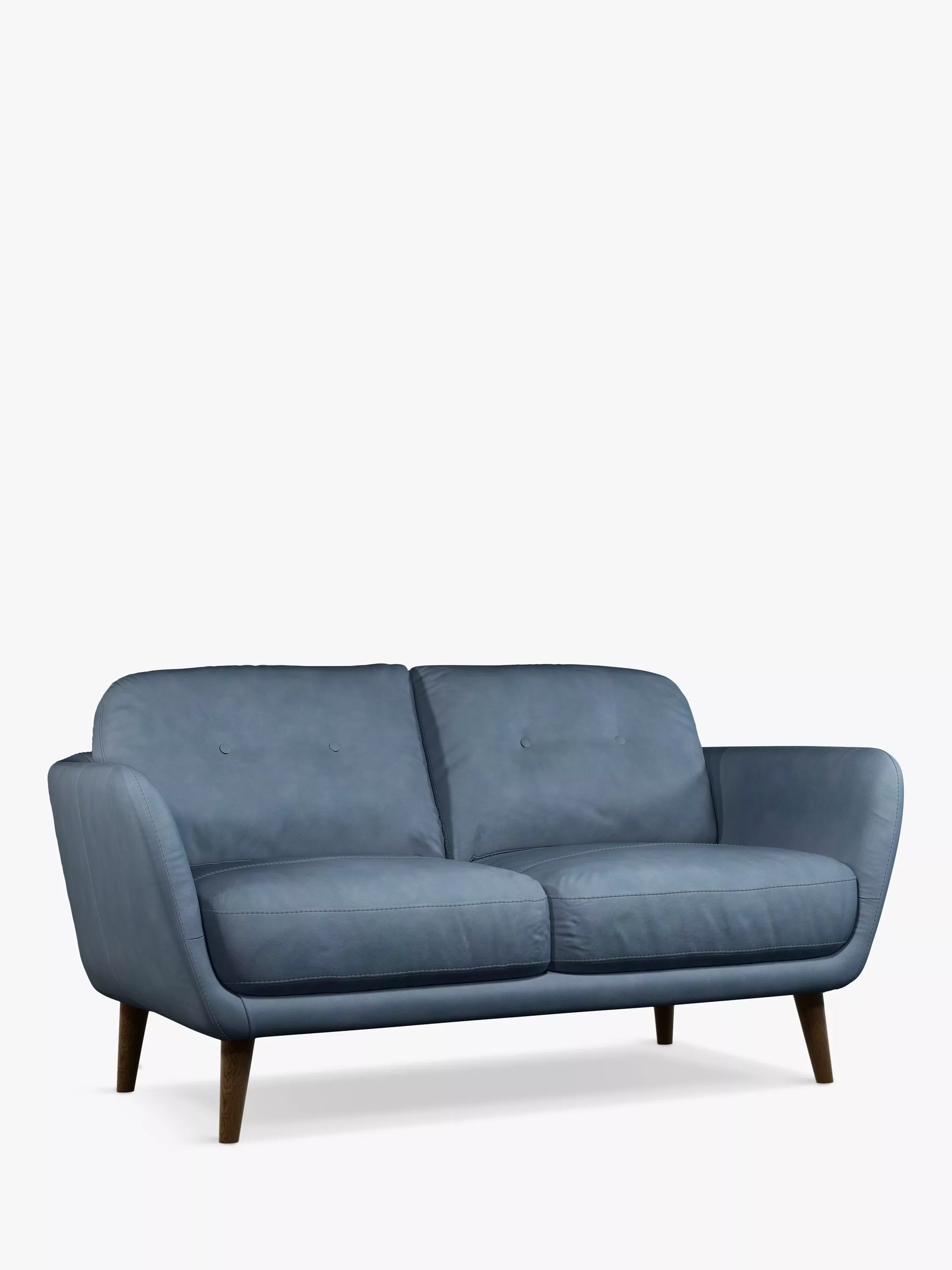 John Lewis Arlo Small 2 Seater Leather Sofa, Dark Leg