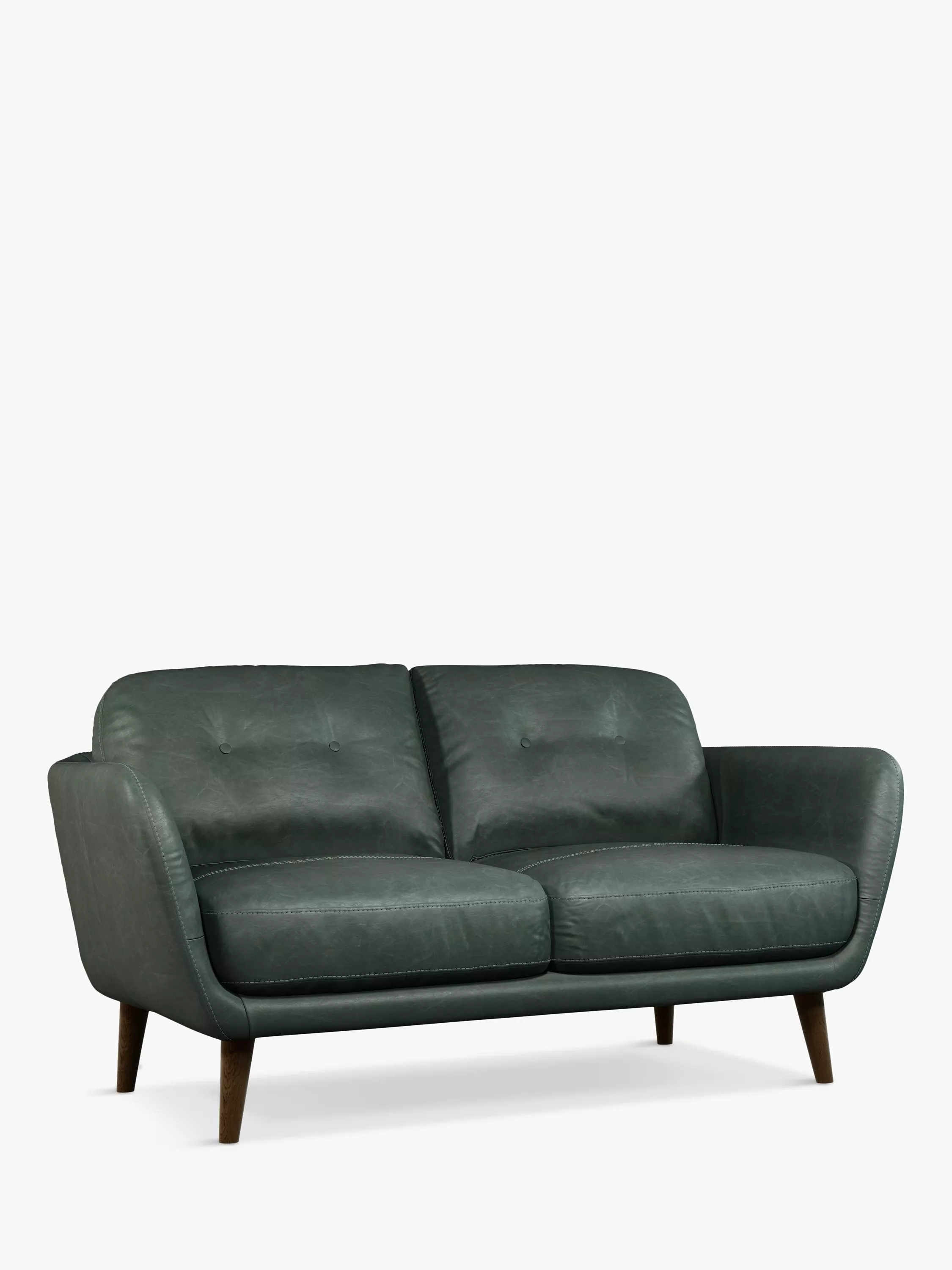 John Lewis Arlo Small 2 Seater Leather Sofa, Dark Leg