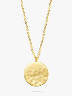 Estella Bartlett Hammered Disc Pendant Necklace, Gold, Gold