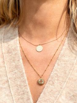 Estella Bartlett Hammered Disc Pendant Necklace, Gold - view 2, Gold