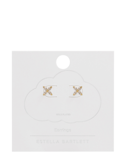 Estella Bartlett Cubic Zirconia Flower Stud Earrings, Gold - view 2, Gold