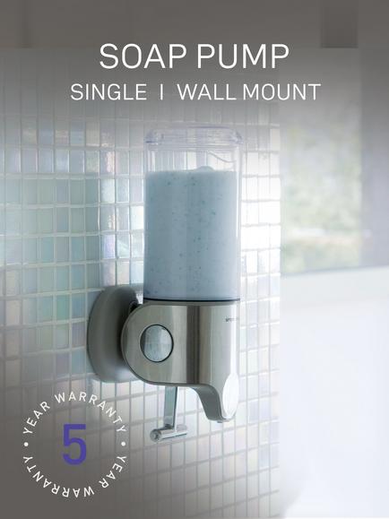 Simplehuman Wall Mounted Shower Soap Pump Dispenser, Single - view 2, Grey