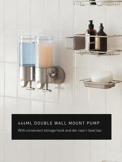 Simplehuman Wall Mounted Shower Soap Pump Dispenser, Double - view 2, Grey
