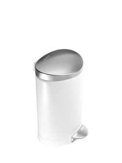 Simplehuman Semi-Round Bathroom Pedal Bin, 6L, White