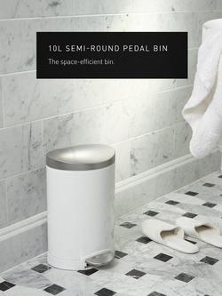 Simplehuman Semi-Round Bathroom Pedal Bin, 6L - view 2, White