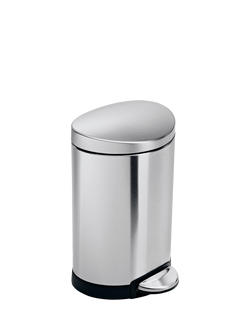 Simplehuman Semi-Round Bathroom Pedal Bin, 6L, Stainless Steel