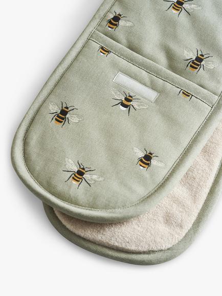 Sophie Allport Bee Double Oven Glove, Green/Multi - view 2, Green/Multi