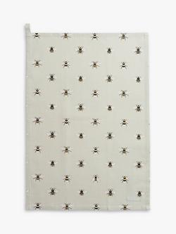 Sophie Allport Bee Tea Towel, Green/Multi, Green/Multi