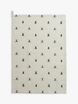 Sophie Allport Bee Tea Towel, Green/Multi - view 2, Green/Multi