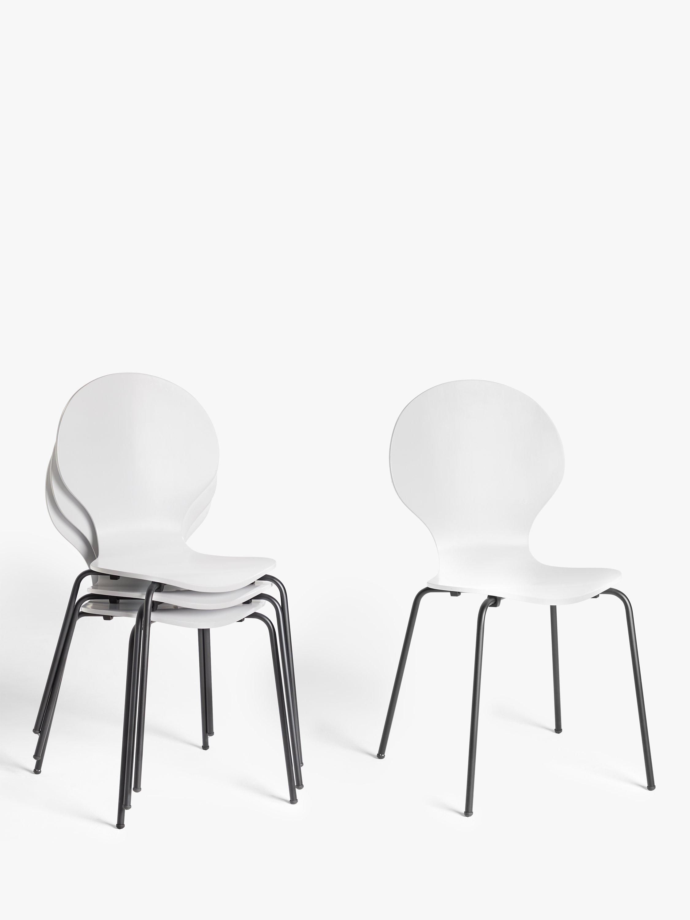 John Lewis ANYDAY Crescent Dining Chairs, White, Set of 4