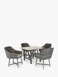 KETTLER LaMode 4 Seat Garden Dining Table and Chairs Set, Brown