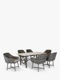 KETTLER LaMode 6 Seat Garden Dining Table and Chairs Set, White Ash