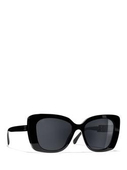 CHANEL Polarised Pillow Sunglasses CH5422B Black, Black