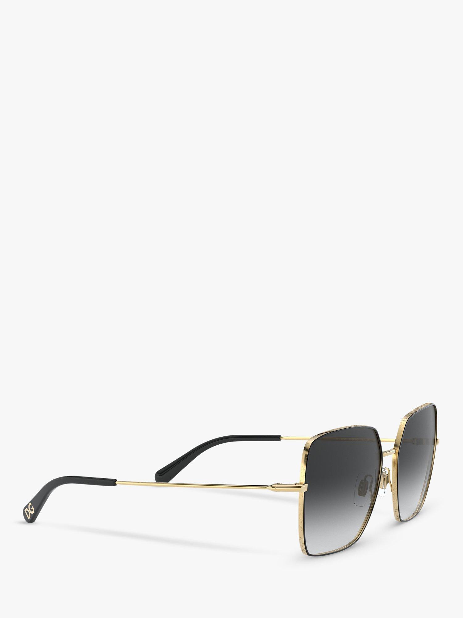 Dolce & Gabbana DG2242 Women's Square Sunglasses, Gold/Black