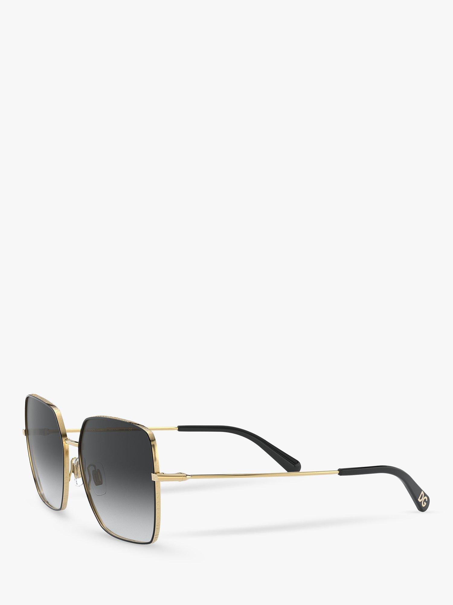 Dolce & Gabbana DG2242 Women's Square Sunglasses, Gold/Black