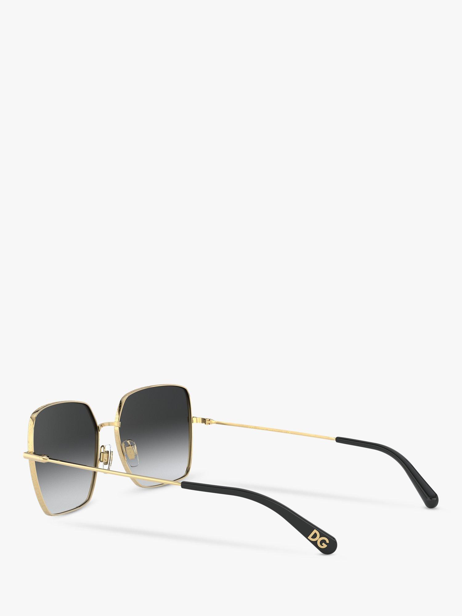 Dolce & Gabbana DG2242 Women's Square Sunglasses, Gold/Black