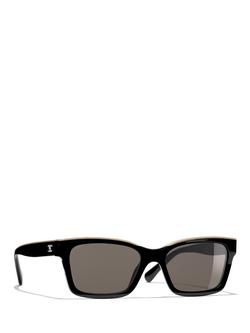 CHANEL Square Sunglasses CH5417 Black/Beige, Black/Beige