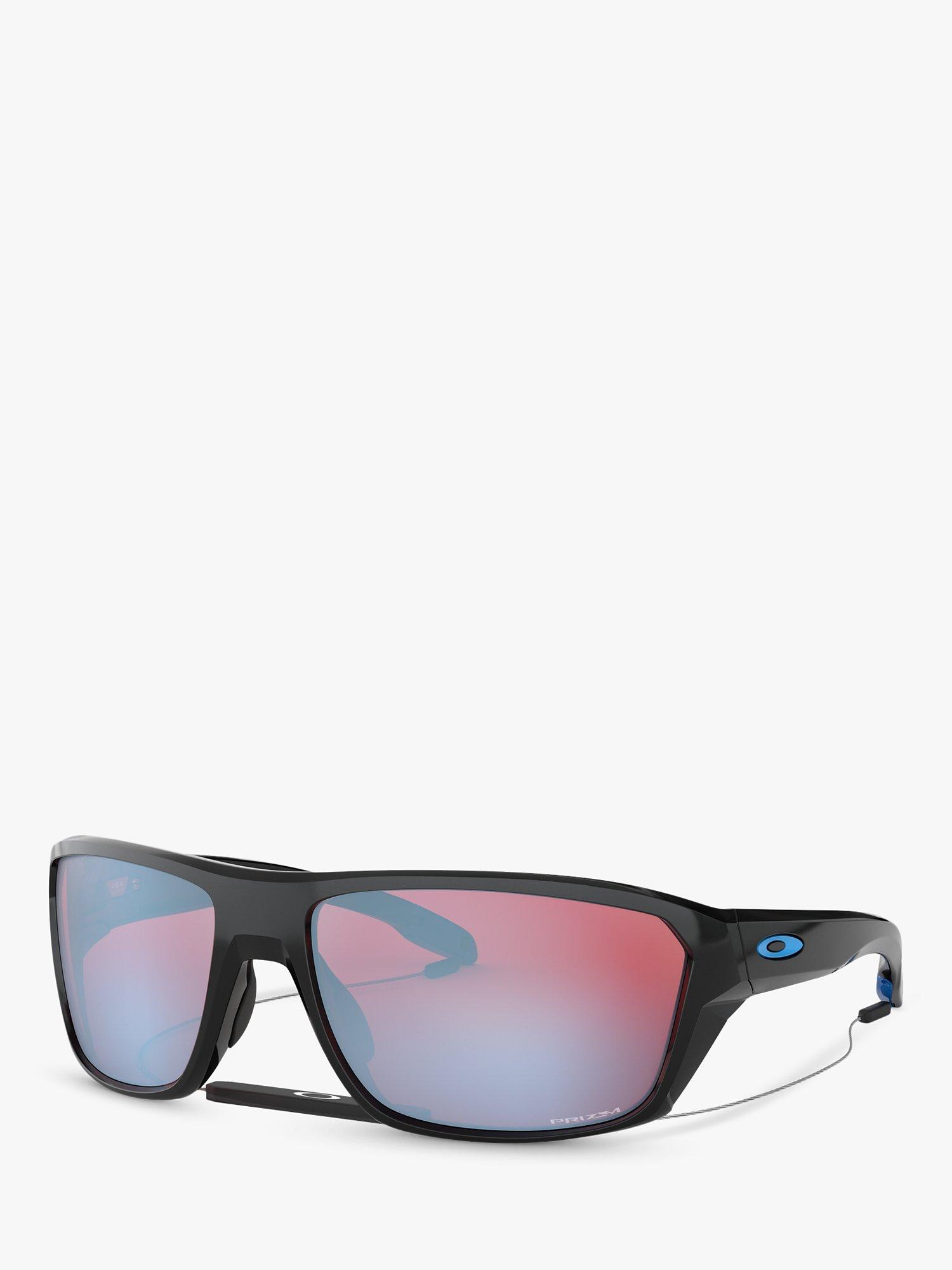 Oakley OO9416 Men's Split Shot Prizm Rectangular Sunglasses, Polished Black/Red