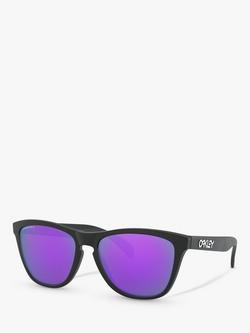Oakley OO9013 Men's Frogskins Prizm Square Sunglasses, Matte Black/Mirror Purple, Matte Black/Mirror Purple
