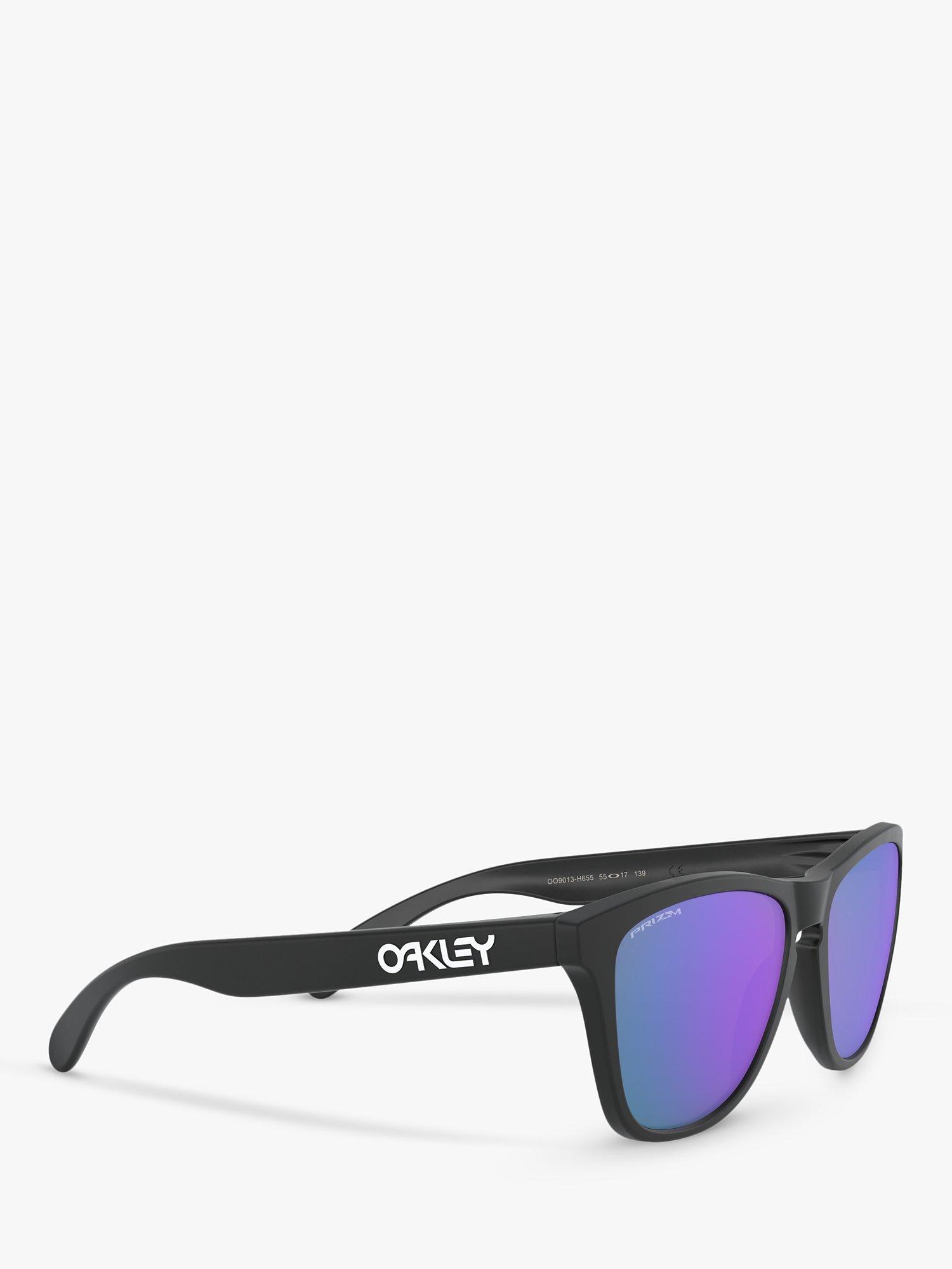 Product image 11 of 11, which shows Oakley OO9013 Men's Frogskins Prizm Square Sunglasses, Matte Black/Mirror Purple