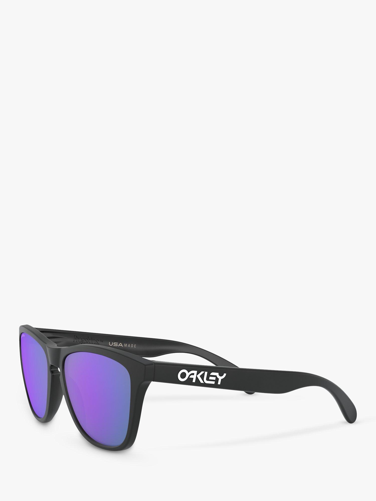 Product image 2 of 11, which shows Oakley OO9013 Men's Frogskins Prizm Square Sunglasses, Matte Black/Mirror Purple