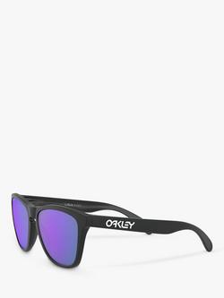 Oakley OO9013 Men's Frogskins Prizm Square Sunglasses, Matte Black/Mirror Purple - view 2, Matte Black/Mirror Purple