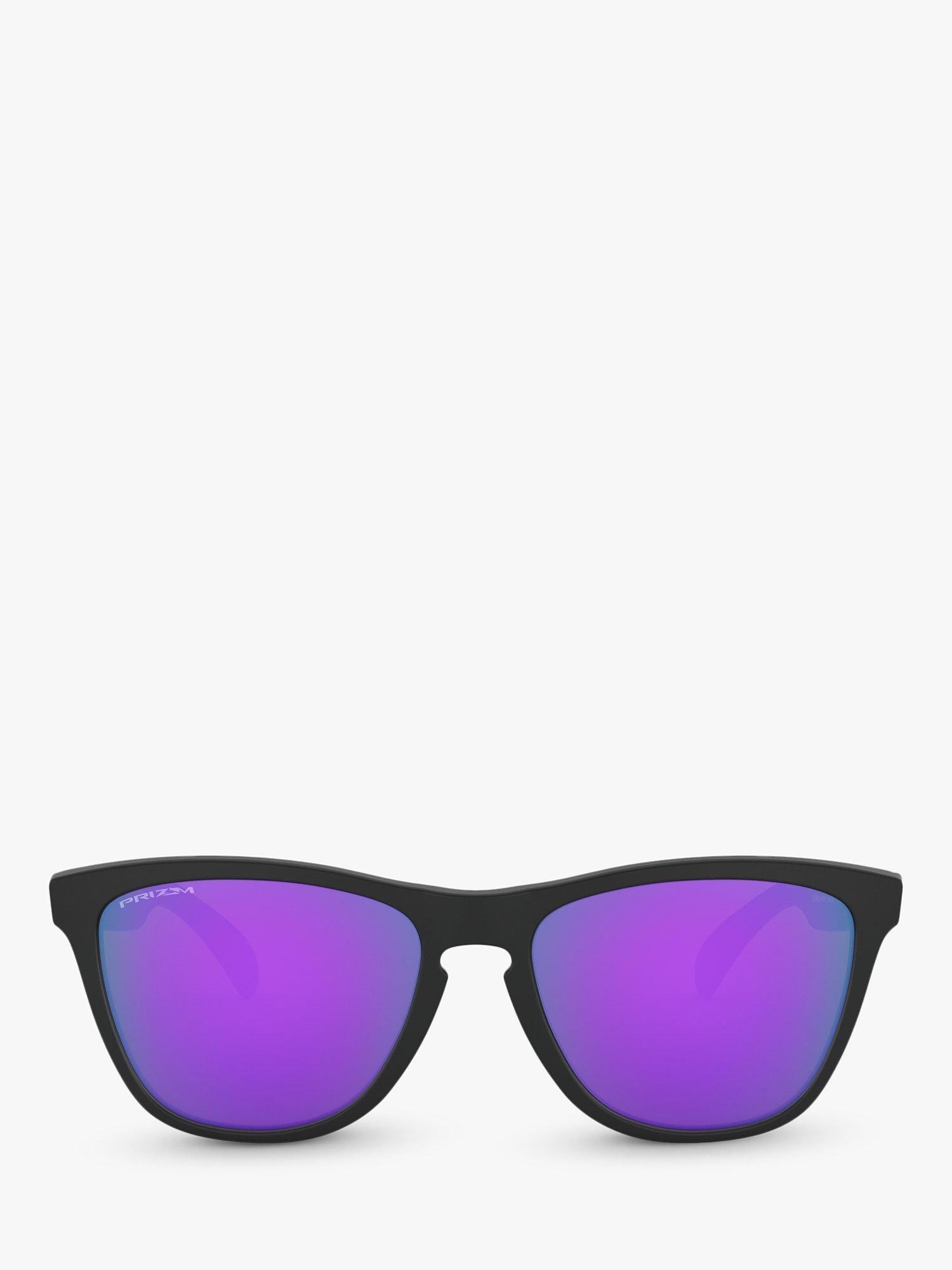 Product image 3 of 11, which shows Oakley OO9013 Men's Frogskins Prizm Square Sunglasses, Matte Black/Mirror Purple