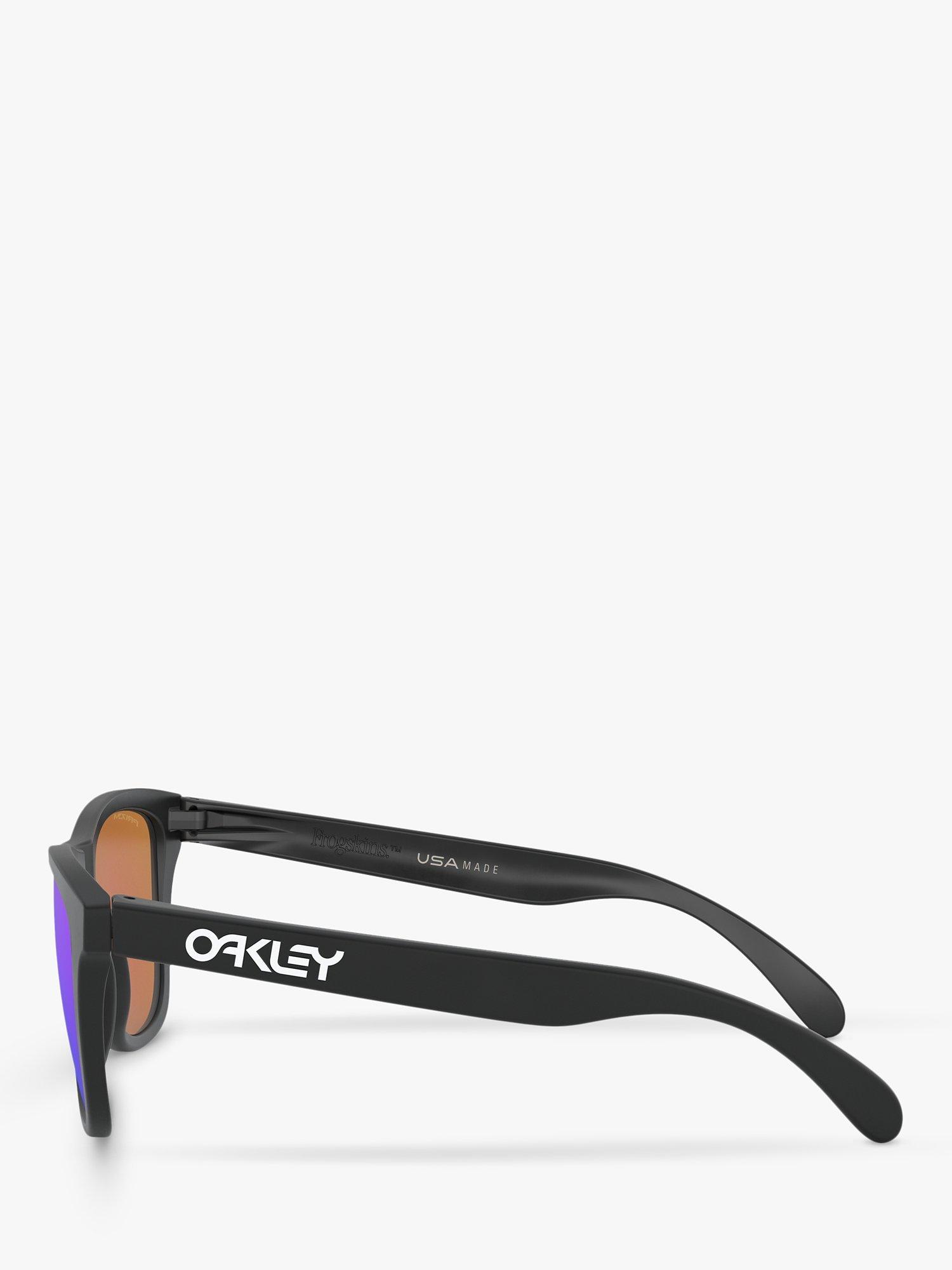 Product image 4 of 11, which shows Oakley OO9013 Men's Frogskins Prizm Square Sunglasses, Matte Black/Mirror Purple