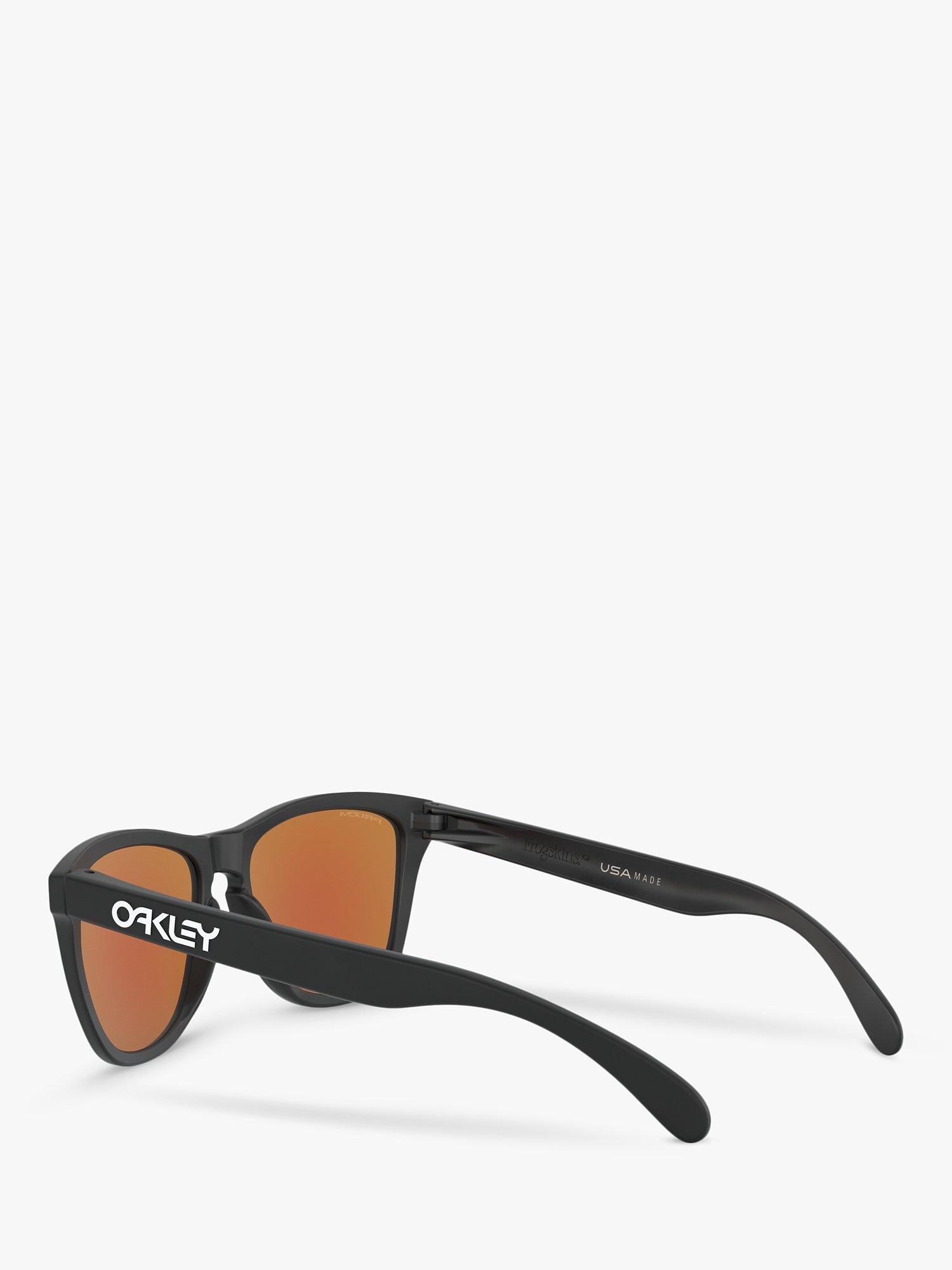 Product image 5 of 11, which shows Oakley OO9013 Men's Frogskins Prizm Square Sunglasses, Matte Black/Mirror Purple