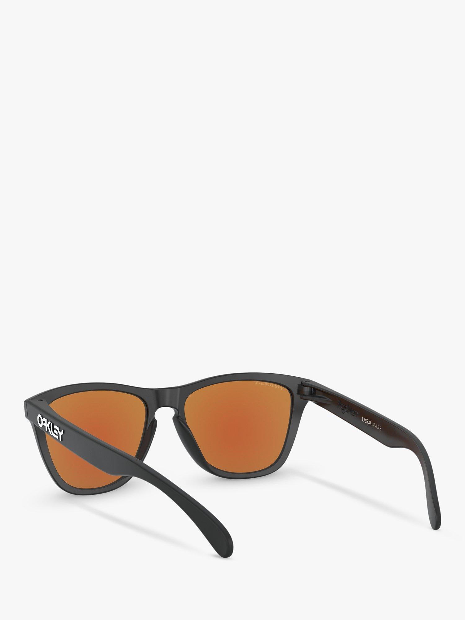 Product image 6 of 11, which shows Oakley OO9013 Men's Frogskins Prizm Square Sunglasses, Matte Black/Mirror Purple