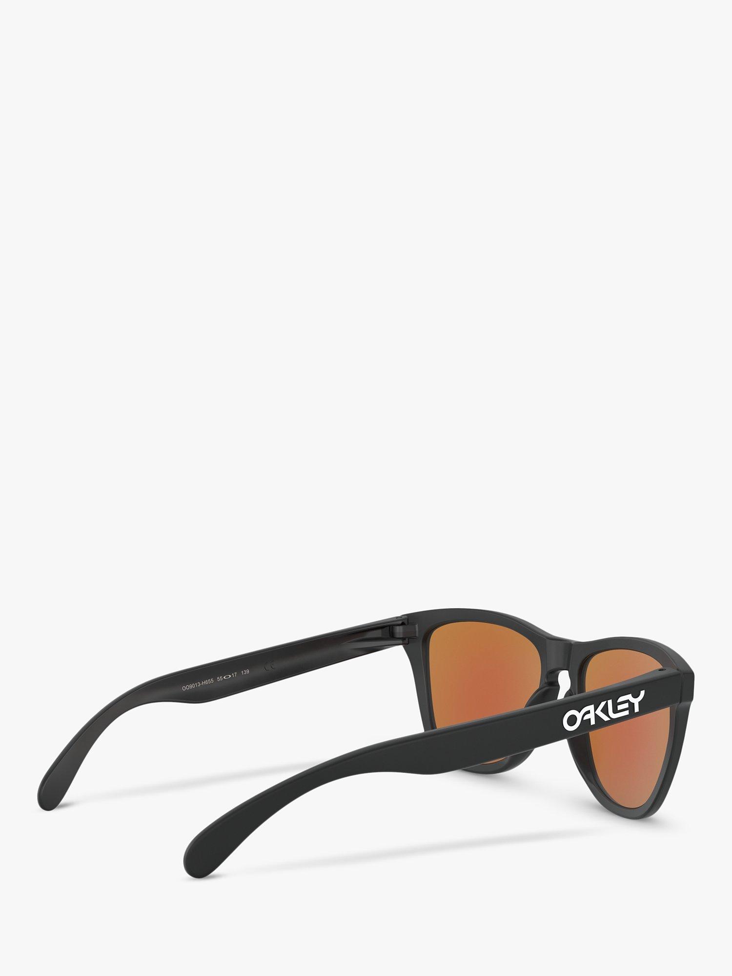 Product image 9 of 11, which shows Oakley OO9013 Men's Frogskins Prizm Square Sunglasses, Matte Black/Mirror Purple