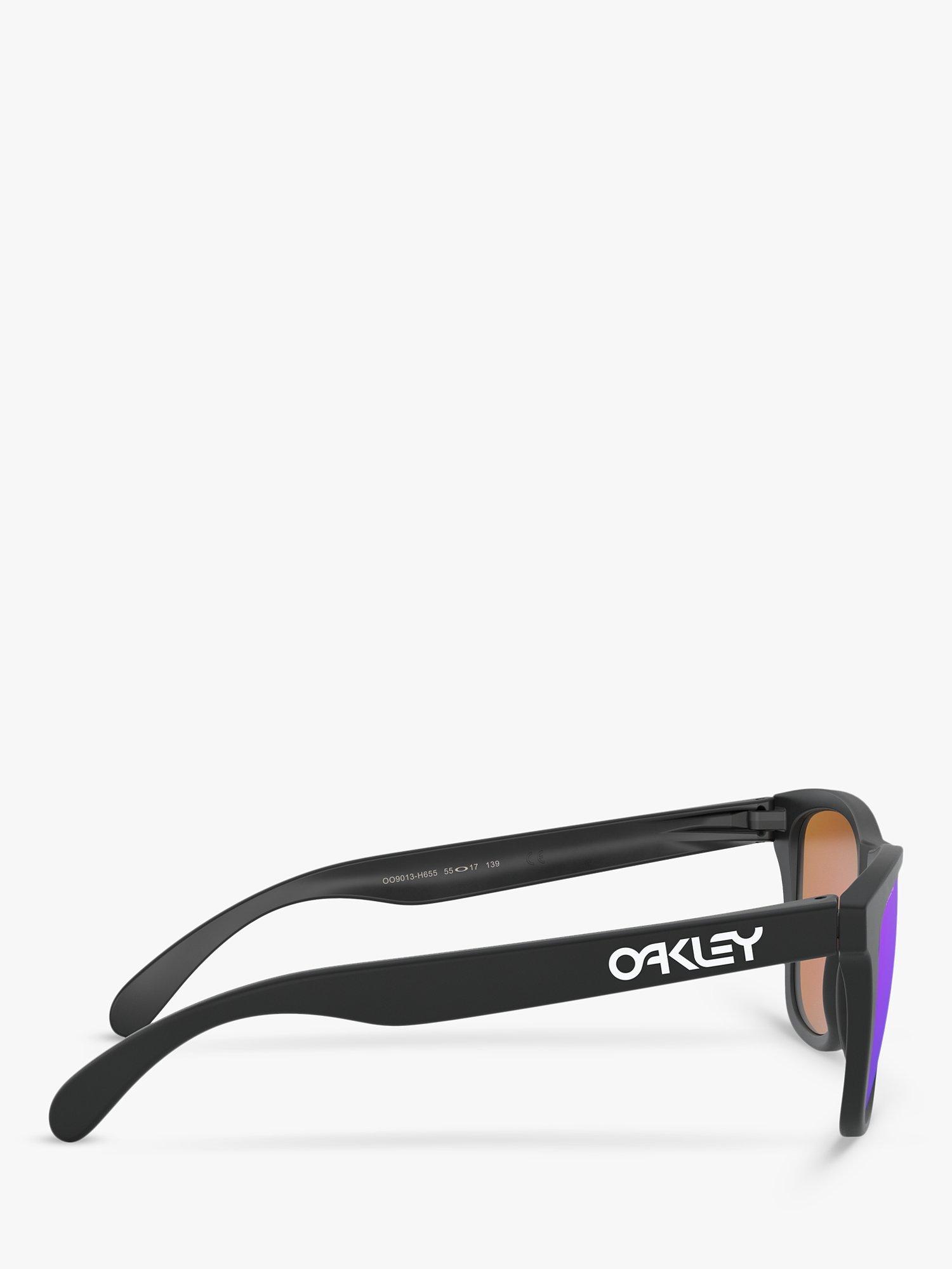 Product image 10 of 11, which shows Oakley OO9013 Men's Frogskins Prizm Square Sunglasses, Matte Black/Mirror Purple